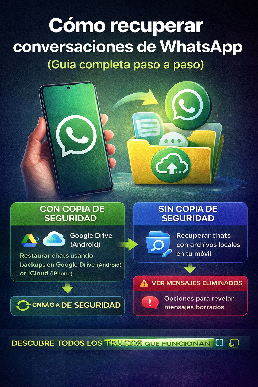 Cómo recuperar conversaciones de WhatsApp paso a paso